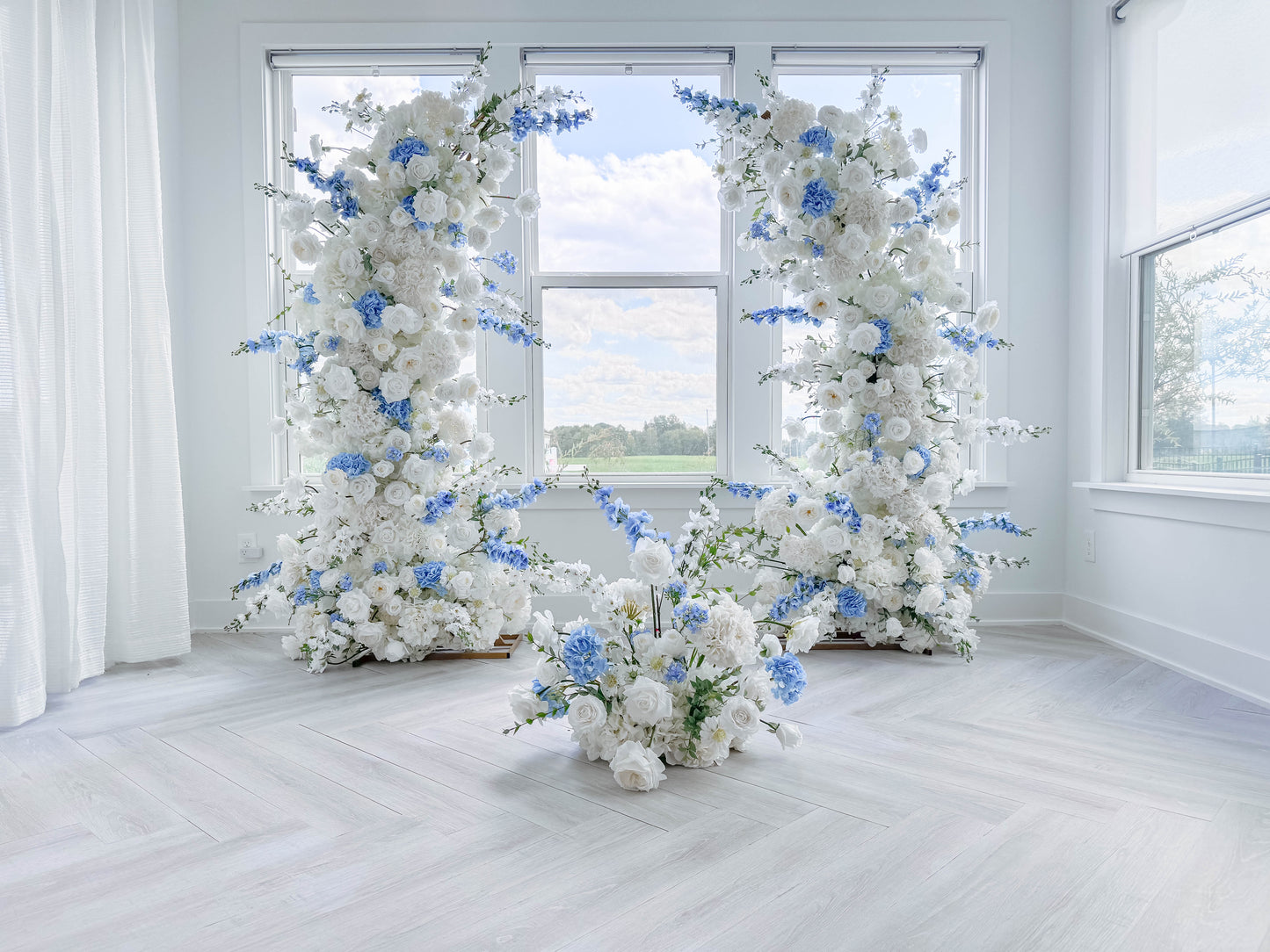 Blue wedding flowers