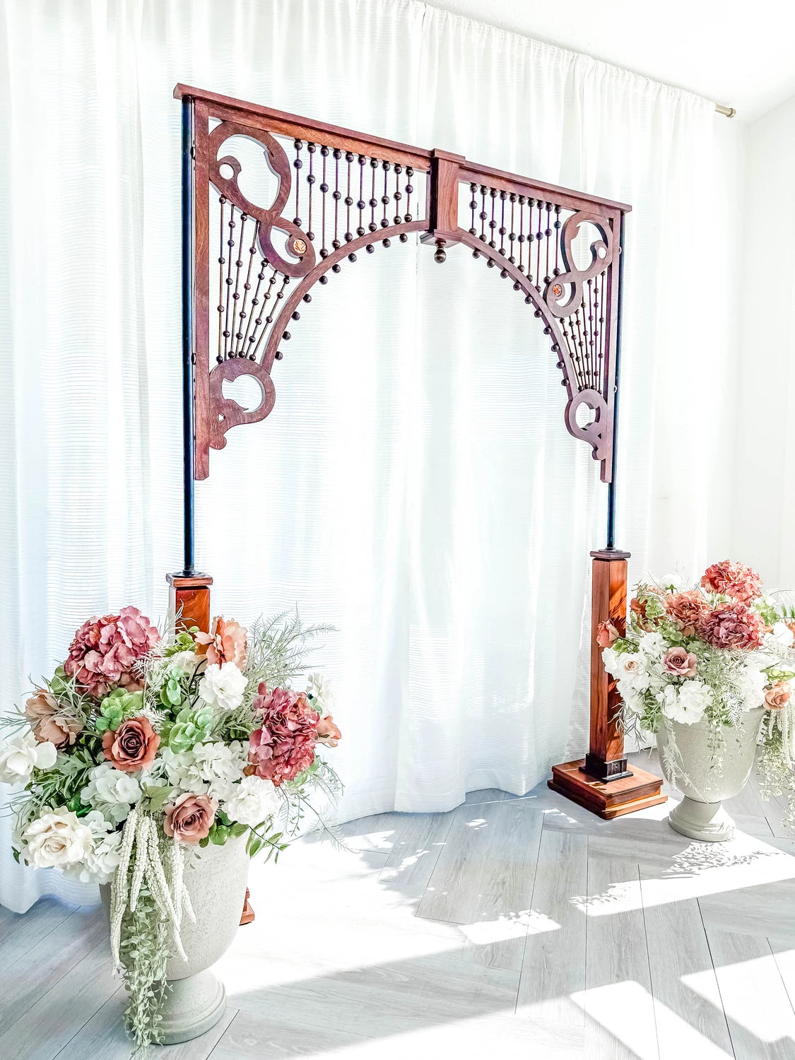 Wooden Wedding Arch with Florals